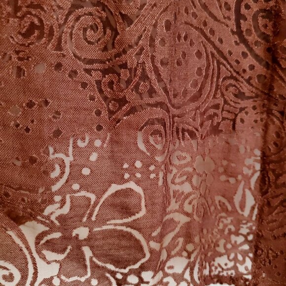 BLOUSE WHITE STAG SIZE 18W BROWN SHEER LACE 3/4 SLEEVES BUTTONS GREAT CONDITION - Picture 6 of 8